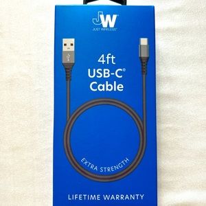 New 4 footISB-C Cable for Androids Just Wireless Lifetime Warranty NIB